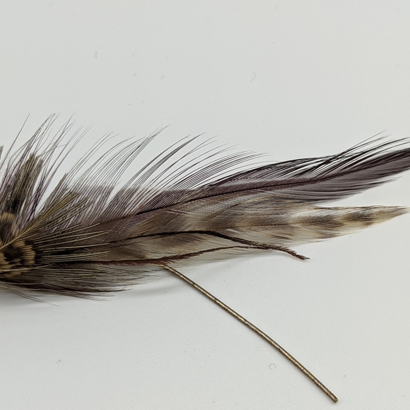 .925, Glass Bead and Feather Earrings - Picture 4 of 6